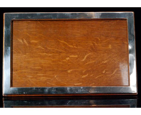 A George V hallmarked silver mounted easel photograph frame of plain rectangular outline, width 32cm, Sheffield 1924, Walker 