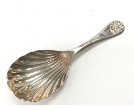 A silver caddy spoon Birmingham hallmarked. Postage category A.