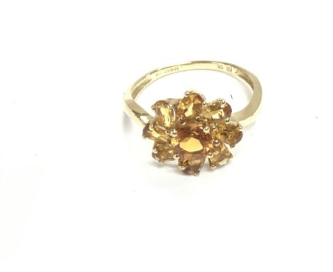 A 9ct gold ring set with Citrine. Size R and 2.54g Postage A