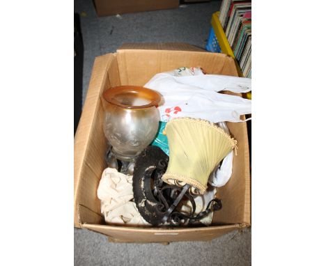 A SELECTION OF VINTAGE LIGHT SHADES ETC
