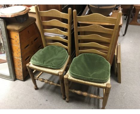 Elm ladder back dining chairs with a modern oak table, dimensions 106x74x74 cm