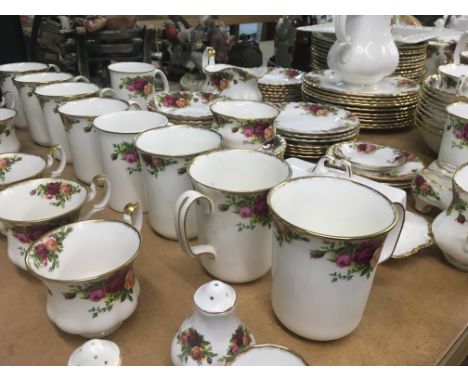A large collection of Royal Albert country rose including dinner service/ tea and coffee set .