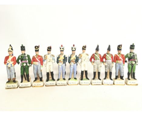 A box containing a large collection of porcelain and resin British Army solider figures, this lot cannot be posted. NO RESERV