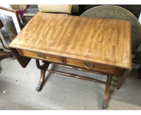 A reproduction mahogany sofa table 50x90x73cm- NO RESERVE
