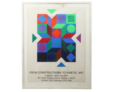 Victor Vasarely (Hungarian-French, 1906-1997) Tridim' gallery poster silkscreen "From Constructivism to Kinetic Art" London A