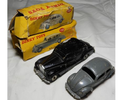 DINKY TOYS 150 & 181 ROLLS ROYCE SILVER WRAITH & VOLKSWAGON - BOXES 