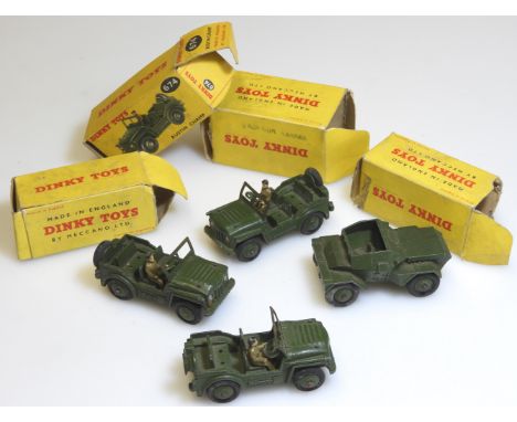 DINKY TOYS 670 ARMOURED CAR & 3 AUSTIN CHAMP - BOXES 