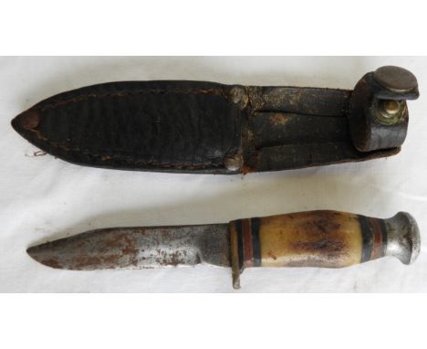 WILLIAM RODGERS SMALL BONE HANDLE KNIFE & SCABBARD 