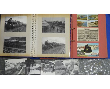 POST CARD - ALBUM TRAINS, PHOTOS & GLUED ALBUM 