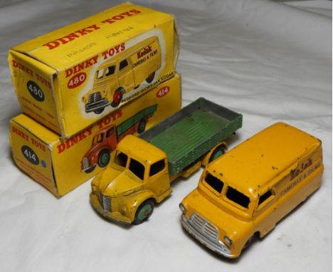 DINKY TOYS 414&480 REAR TIPPING WAGON & BEDFORD VAN KODAK - BOXES 