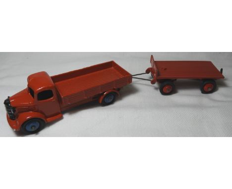 DINKY 30J AUSTIN WAGON & 25G TRAILER REPAINTED (2) 