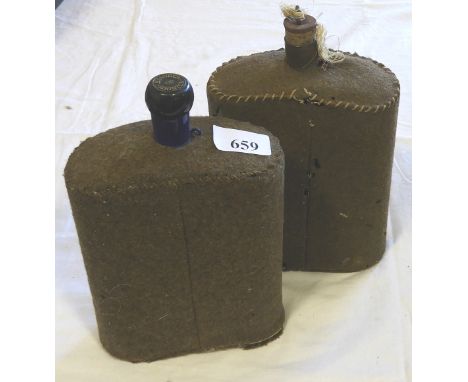 2 BRITISH ARMY WATER BOTTLES 