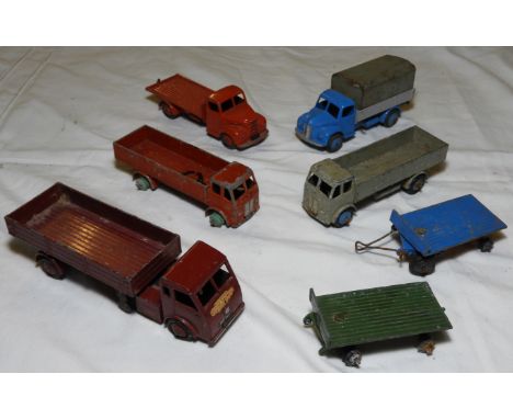 DINKY - 5 LORRIES & 2 TRAILERS 