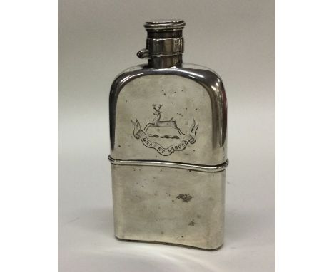 A Victorian silver flask with screw top lid. London 1882. By Sampson Mordan. Approx. 252 grams. Est. £80 - £120.