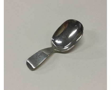 EDINBURGH: A large Victorian Scottish silver caddy spoon. 1846. By George Bell? Approx. 21 grams. Est. £40 - £60.