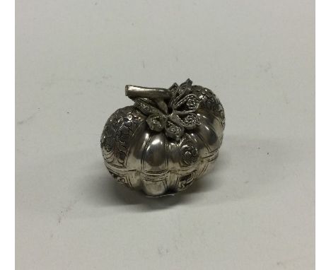 An unusual silver box in the form of fruit. Possibly Chinese? Approx. 17 grams. Est. £30 - £50.