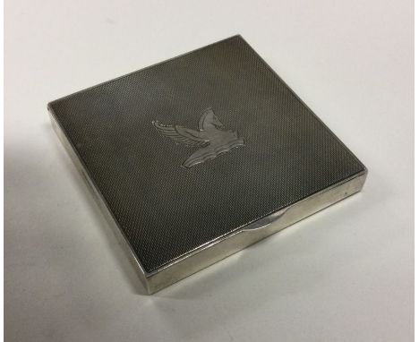 An engine turned silver box with hinged lid. By Goldsmiths &amp; Silversmiths. Approx. 92 grams. Est. £80 - £120