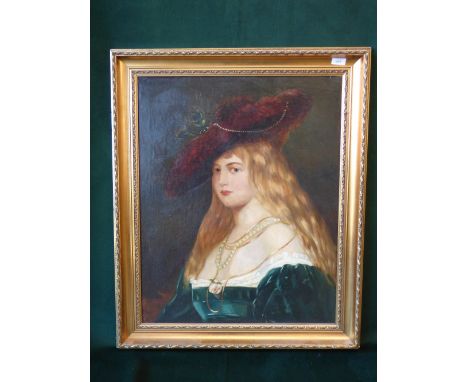 Late C19th English School, Portrait of young woman, oil on canvas, 68x54cm (relined)