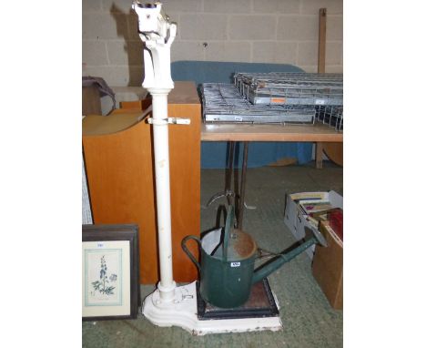 Large cast iron Avery scales (not tested) and a watering can