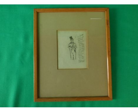 After W R Sickert "Homage to T W Barrett, black &  white etching, signed, 11cmx9cm