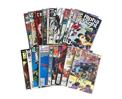 Selection Of Marvel Comics to include: Alpha Flight 1985 Nos 31, 33, 34: The Mighty Avengers 1984 No 253: Avengers Sanction 2