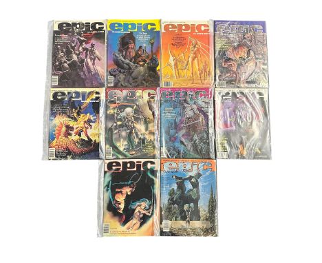 Marvel Epic Illustrated Magazine 1980 to 1981 First 10 issues. All 10 magazines are bagged NM. 