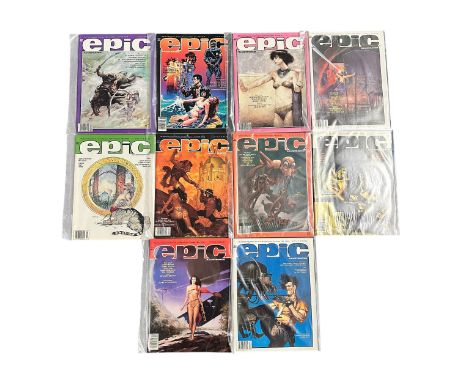 Marvel Epic Illustrated Magazine 1984 to 1985 Nos 23, 24, 25, 26, 28, 29, 30, 31, 32, 33. All 10 magazines are bagged NM.