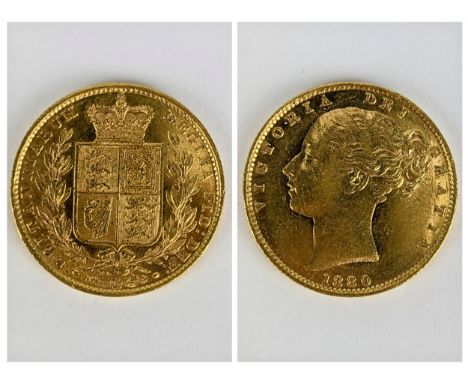 United Kingdom - Victoria (1837-1901), Full Sovereign, dated 1880, Sydney mint, young uncrowned portrait of Queen Victoria, l
