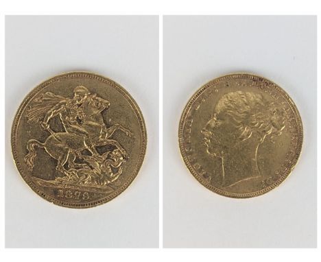 United Kingdom - Victoria (1837-1901), Full Sovereign, dated 1879, London Mint, young uncrowned portrait of Queen Victoria, l