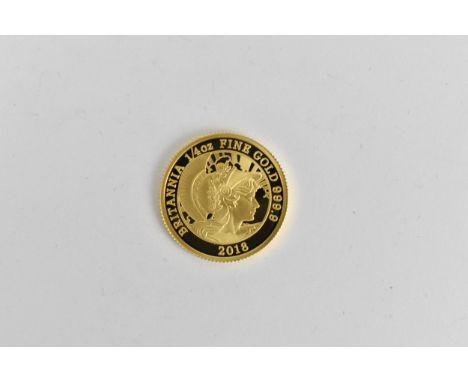 United Kingdom - Elizabeth II (1952-2022) 25 Pounds, Britannia, fine gold 1/4 oz, dated 2018, fifth portrait, right, ./. Brit