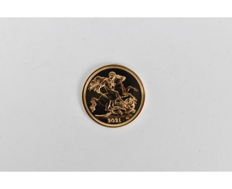 United Kingdom - Elizabeth II (1952-2022) Sovereign, dated 2021, fifth portrait, right, ./. St George slaying the dragon 