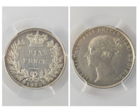 United Kingdom - Victoria (1837-1901) Six Pence, dated 1853, 1st Type, young crowned portrait 'Young Head', Queen Victoria, l