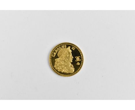 Popjoy Mint - HMS Royal Sovereign 9ct gold commemorative proof medal, in the size of a half sovereign, depicting the portrait