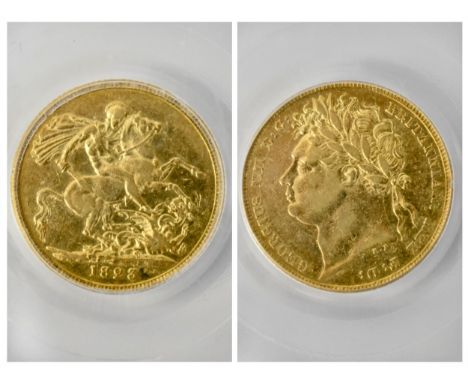 United Kingdom - George IV (1820-1830), Gold Sovereign, dated 1823, laureate portrait, King George IV, left, GEORGIUS.IIII.D: