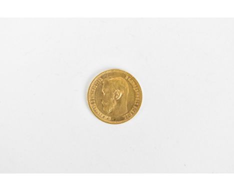 Russian Empire - Nicholas II (1894-1917) Five Ruble, dated 1898, portrait of Tsar Nikolai II, left, ./. crowned double-headed