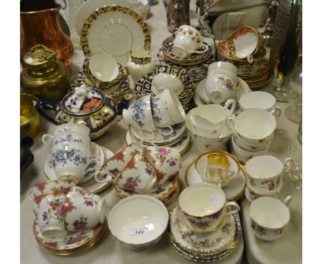 Teawares - Aynsley; Staffordshire part tea service in the Imari palette; etc qty 