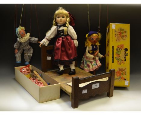 Dolls - a Pelham Puppet, Mitzi SS8; others, a clown, a girl in pyjamas; a collectors doll; etc. (5)    