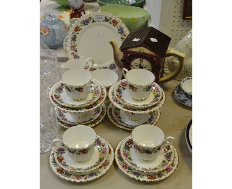 Ceramics - a Royal Stafford part tea service; a novelty teapot