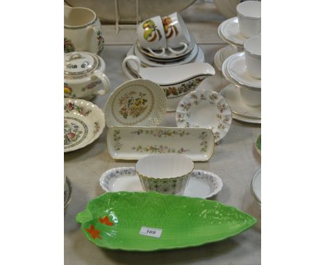 Ceramics - a Beswick salad leaf dish; a Spode  sugar bowl; Worcester Evesham pattern cups and Saucers, side plates; etc qty 