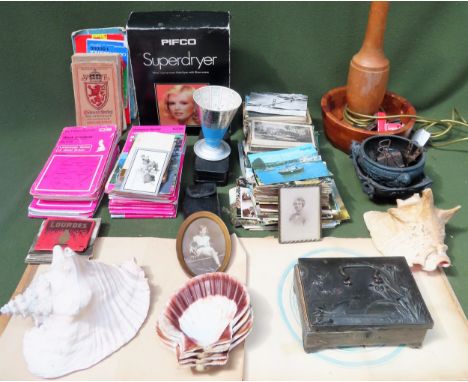 Sundry lot Inc. ordnance survey maps, Pifco Superdryer, various postcards etc all used and unchecked