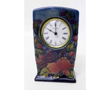 Moorcroft clock. Condition report: see terms and conditions.
