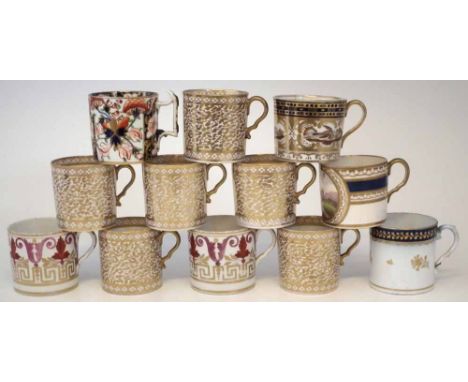 Twelve English porcelain coffee cans circa 1800 by Spode, Derby and other factories, Condition report: see terms and conditio