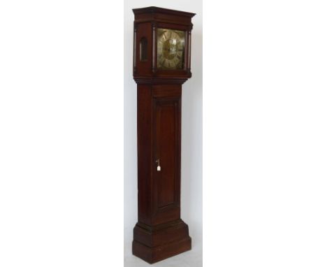 Oak longcased clock, square brass dial named Wm Steere, Cranly, 30-hour movement, height 200cm (pendulum and weight). Conditi