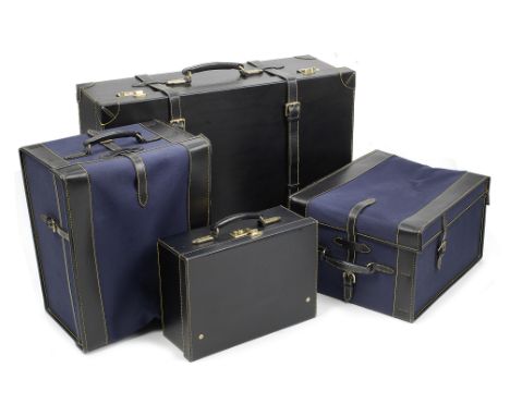 A set of four pieces of custom made luggage to fit a Ferrari California F149 (2008-2014),made to order by Lane Leather Compan