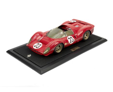 A 1:8 scale scratch-built model of the Bandini/Amon 1967 Daytona Beach winning Ferrari 330 P3/4 Spyder, by Javan Smith, 2001,