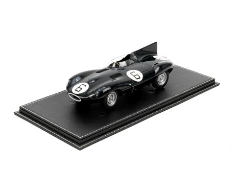 A 1:12 scale hand-built model of the Hawthorn/Bueb 1955 Le Mans winning Jaguar D-Type, by Autoart Ltd.,authorised by Jaguar C