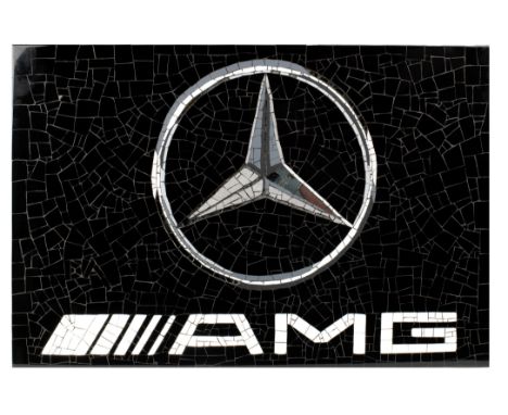 David Arnott (British), 'Mercedes-Benz AMG', a mosaic display panel, 2018,a mosaic in ceramic tile fragments set into wooden 