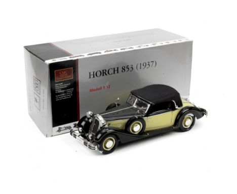 A boxed 1:12 scale model of a 1937 Horch 853, by CMC Models of Germany,Item No.C003, hand-assembled finely detailed model con