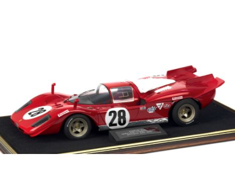 A 1:12 scale model of the 1970 Daytona Ferrari 512S, by Midland Racing Models,resin body, finely detailed, kerbside model fin