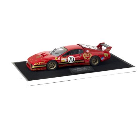 A 1:12 scale model of the 1982 Le Mans Ferrari 512BB, by Midland Racing Models,resin body, finely detailed, kerbside model fi